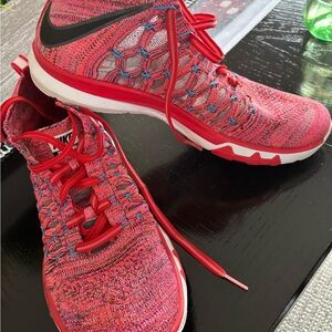 Red and Blue Knit Sneakers